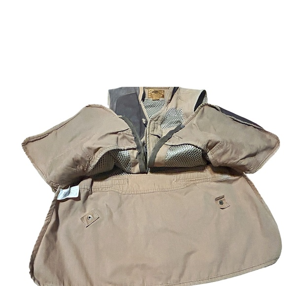 Vintage RARE Eddie Bauer Sport Shooting Vest Mesh Back Leather Trim Utility - Picture 7 of 16